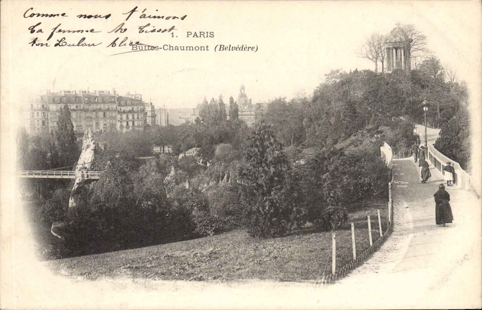 CPA Paris Buttes Chaumont Belvedere 