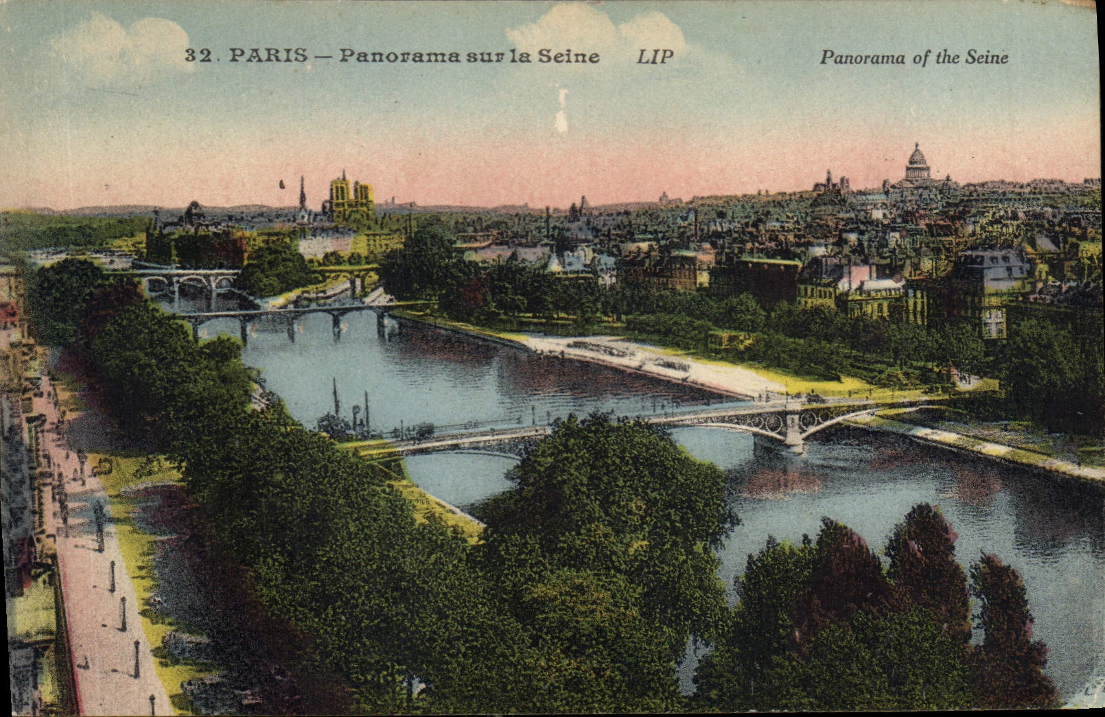 CPA Paris Panorama sur la Seine