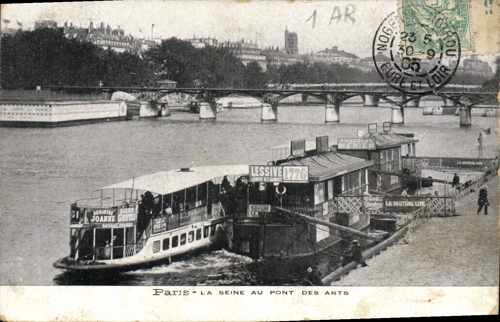 CPA Paris la Seine au Pont des Arts Bateaux Peniches