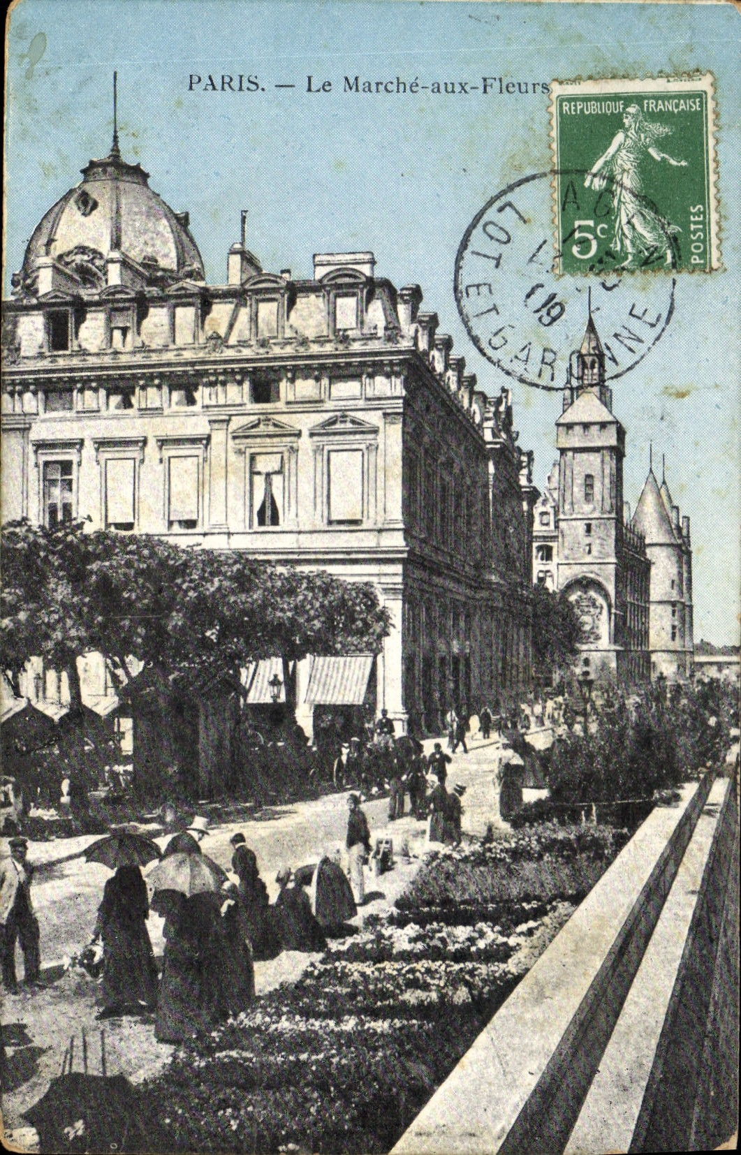 CPA Paris le Marche aux Fleurs 