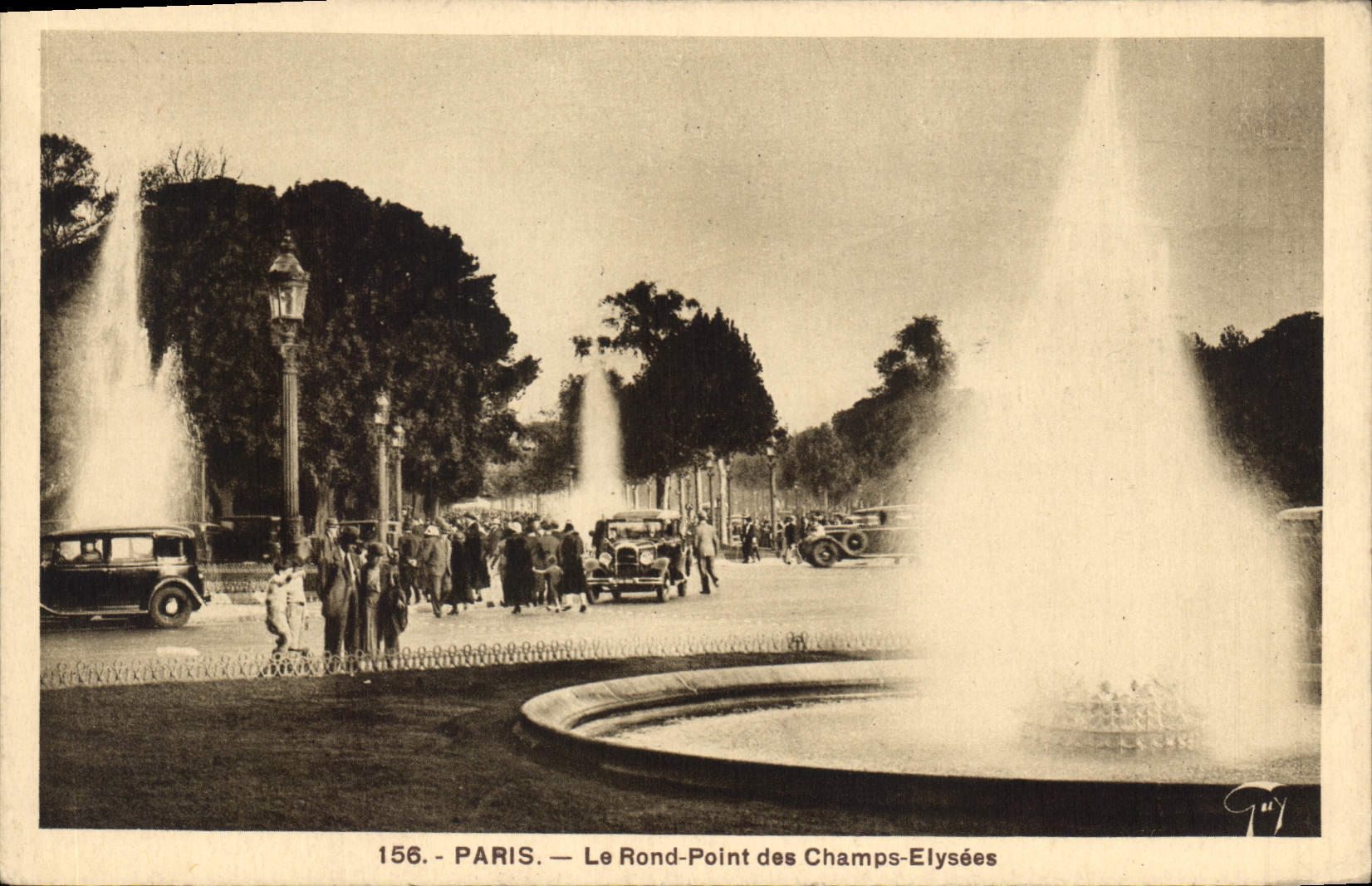 CPA Paris le Rond Point les Champs Elysees