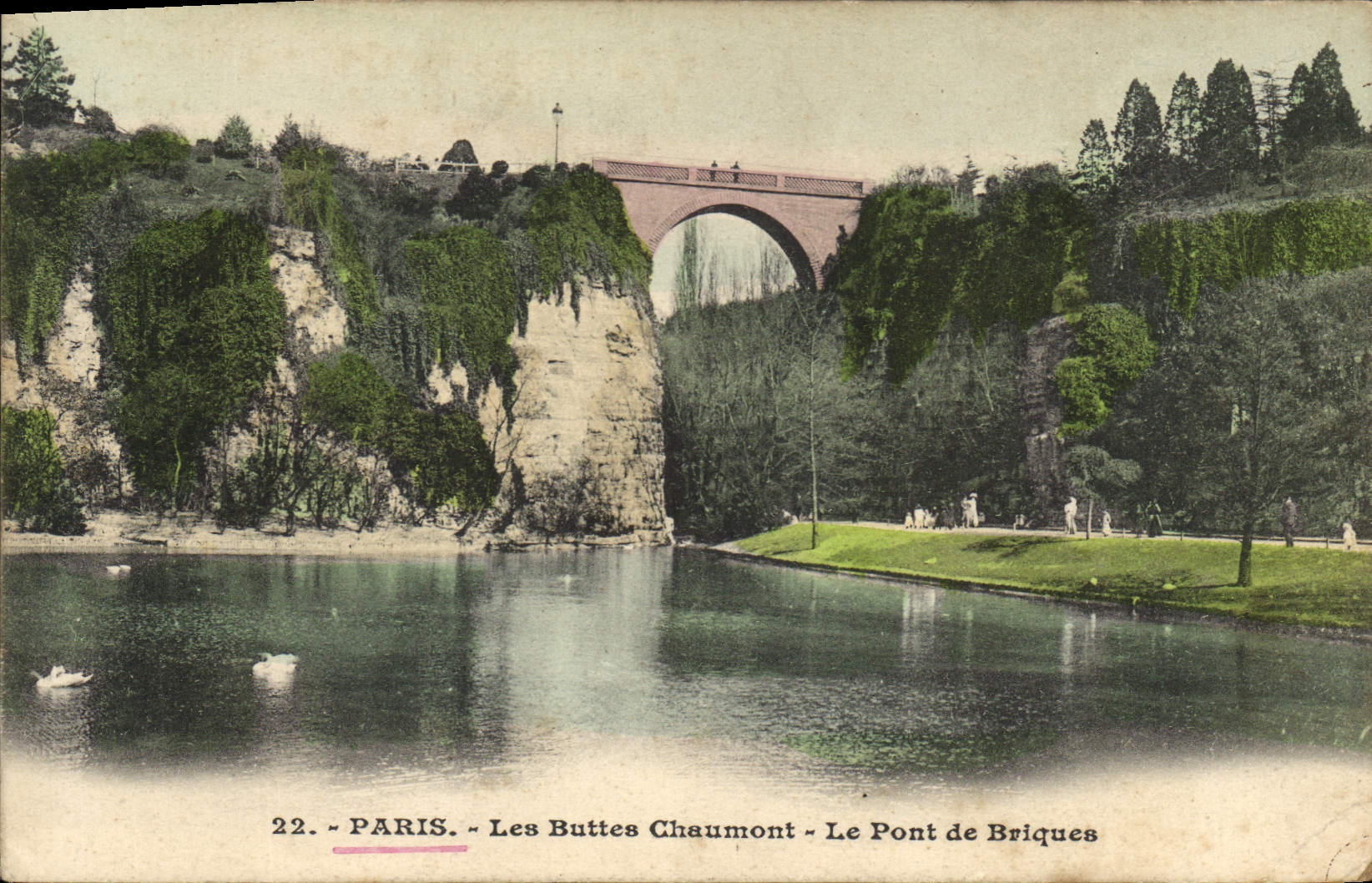 CPA Paris Les Buttes Chaumont Le Pont de Briques