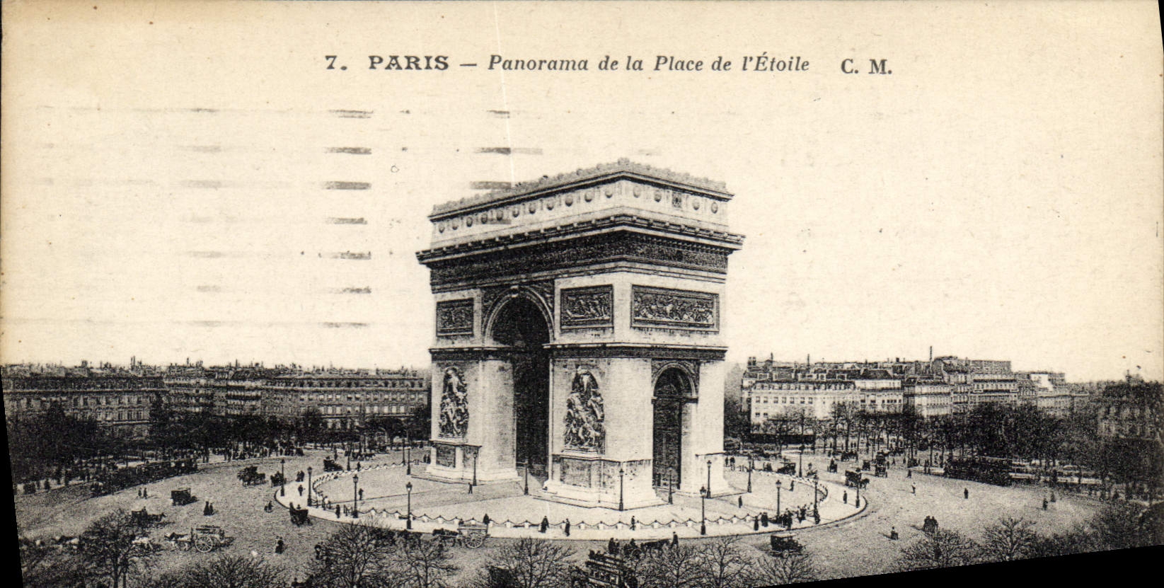 CPA Paris Panorama de la Place de l'Etoile