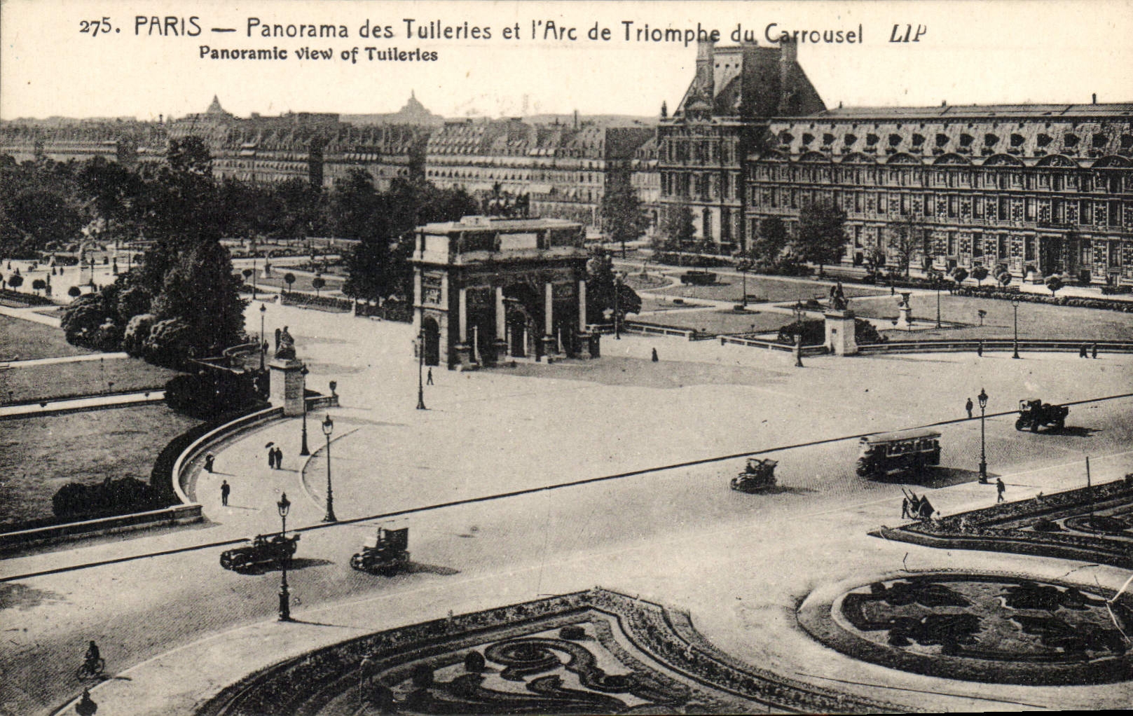 CPA Paris Panorama des Tuileries et L'Arc de Triomphe du Carrousel
