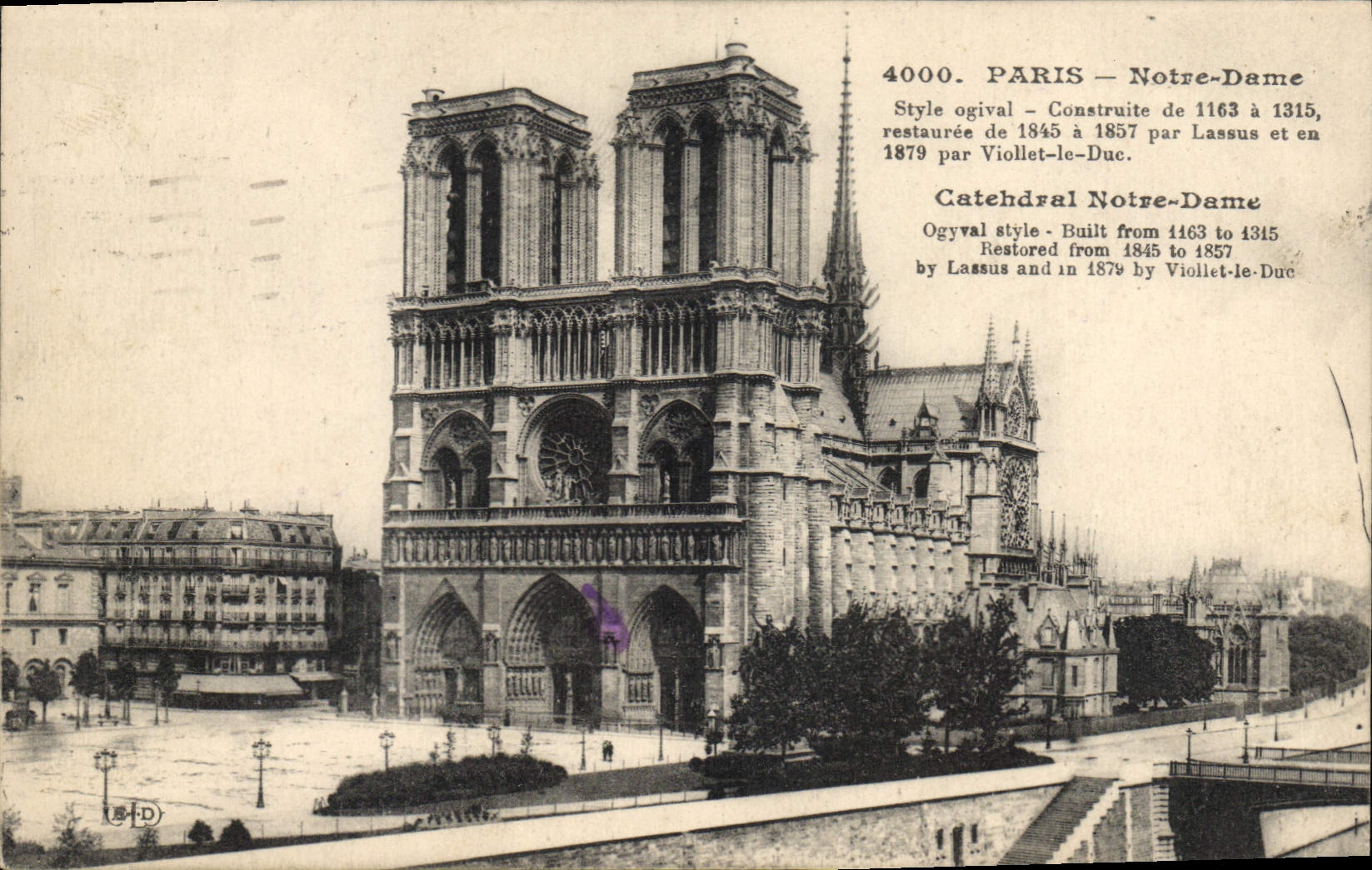 CPA Paris Notre Dame Style ogival