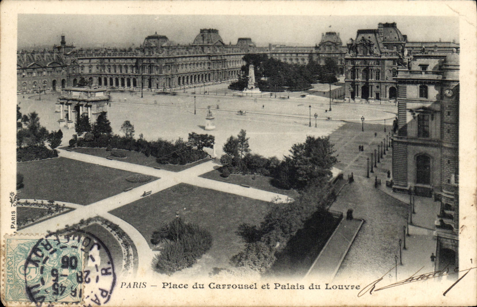 CPA Paris Place du Carrousel et Palais du Louvre