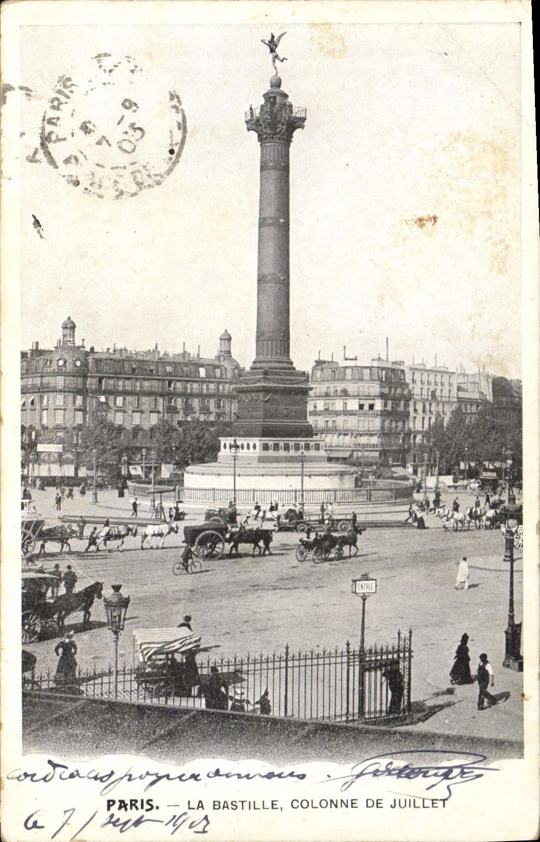 CPA Paris la Bastille Colonne de Juillet