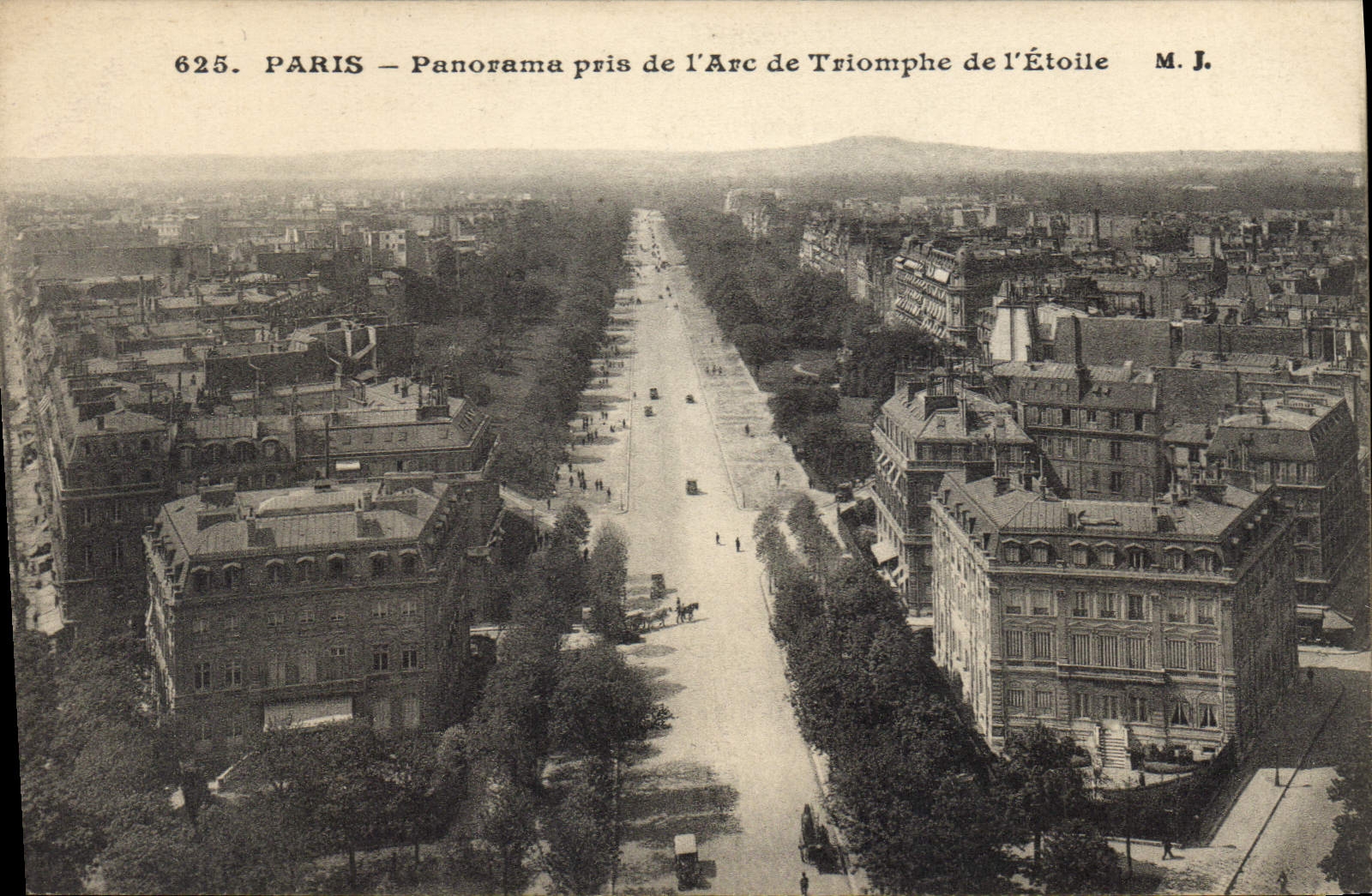 CPA Paris Panorama pris de l'Arc de Triomphe de l'Etoile