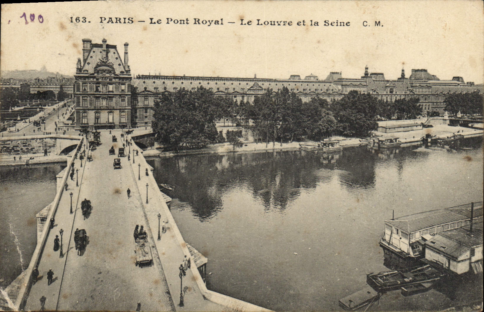CPA Paris Le Pont Royal Le Louvre et la Seine 
