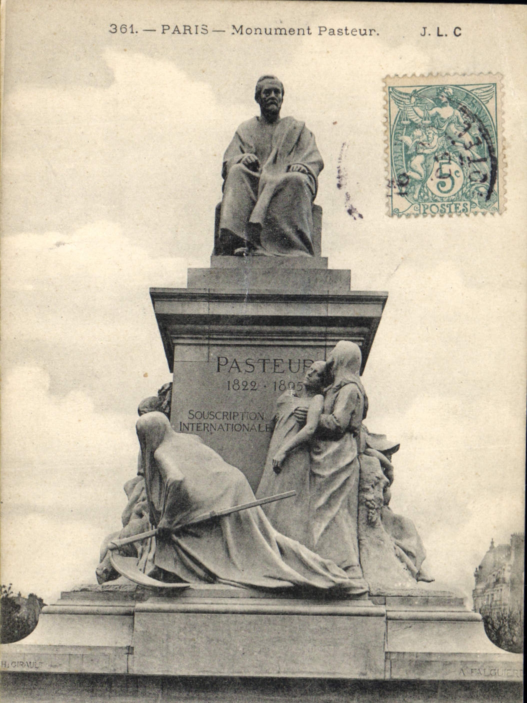 CPA Paris Monument Pasteur