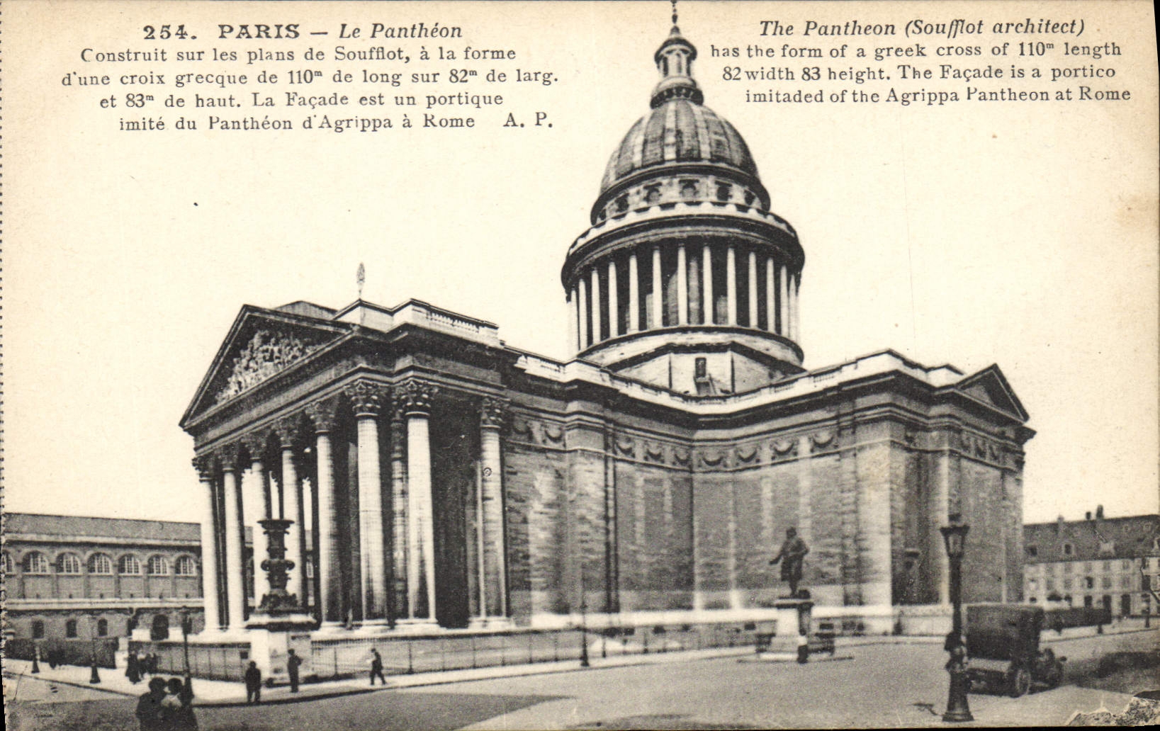 CPA Paris le Pantheon Construit sur les pians de Soufflot