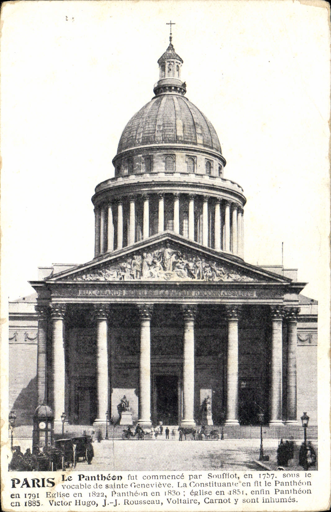 CPA Paris le Pantheon fut commence par Soufflot