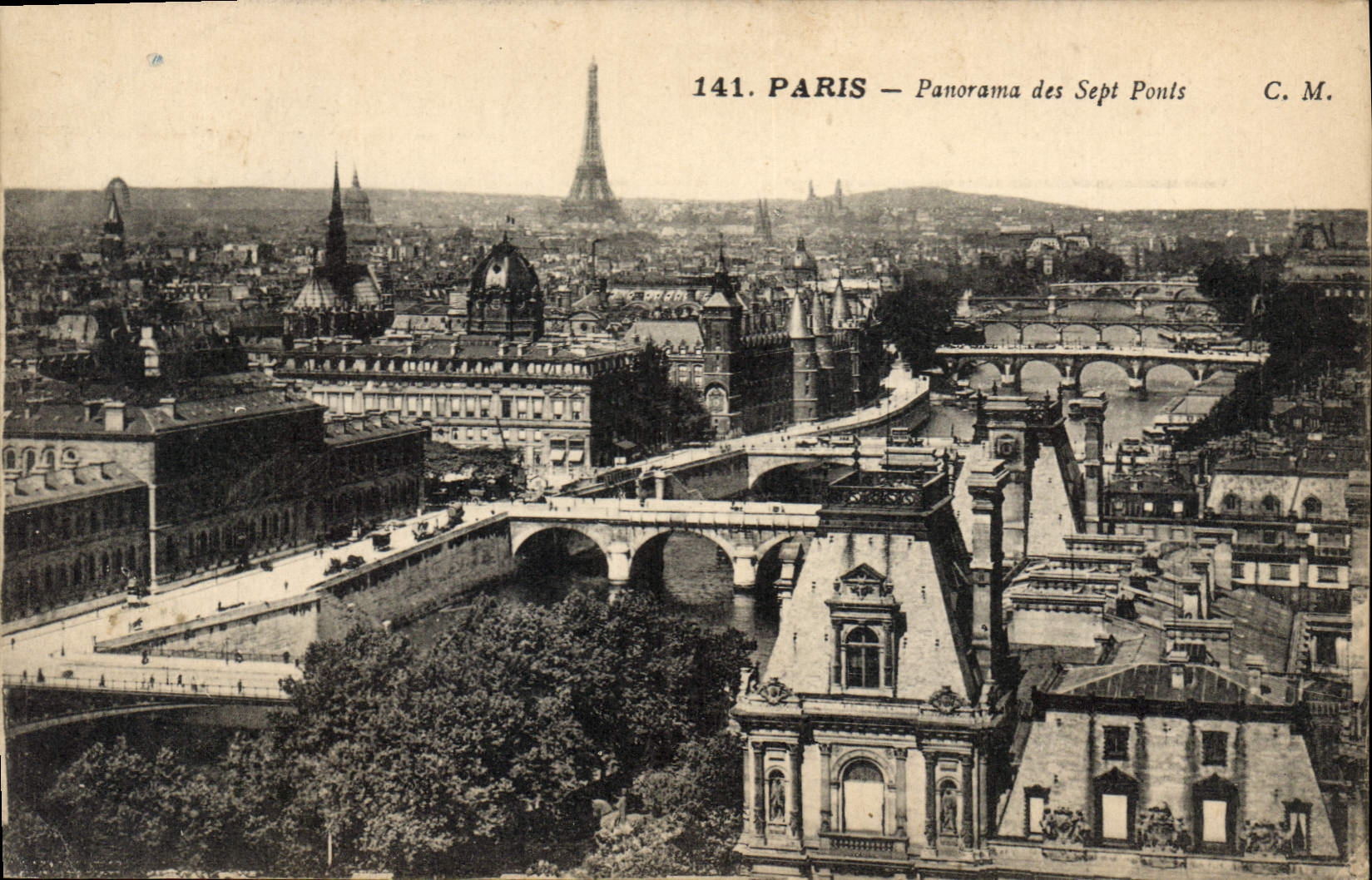 CPA Paris Panorama des Sept Ponts 