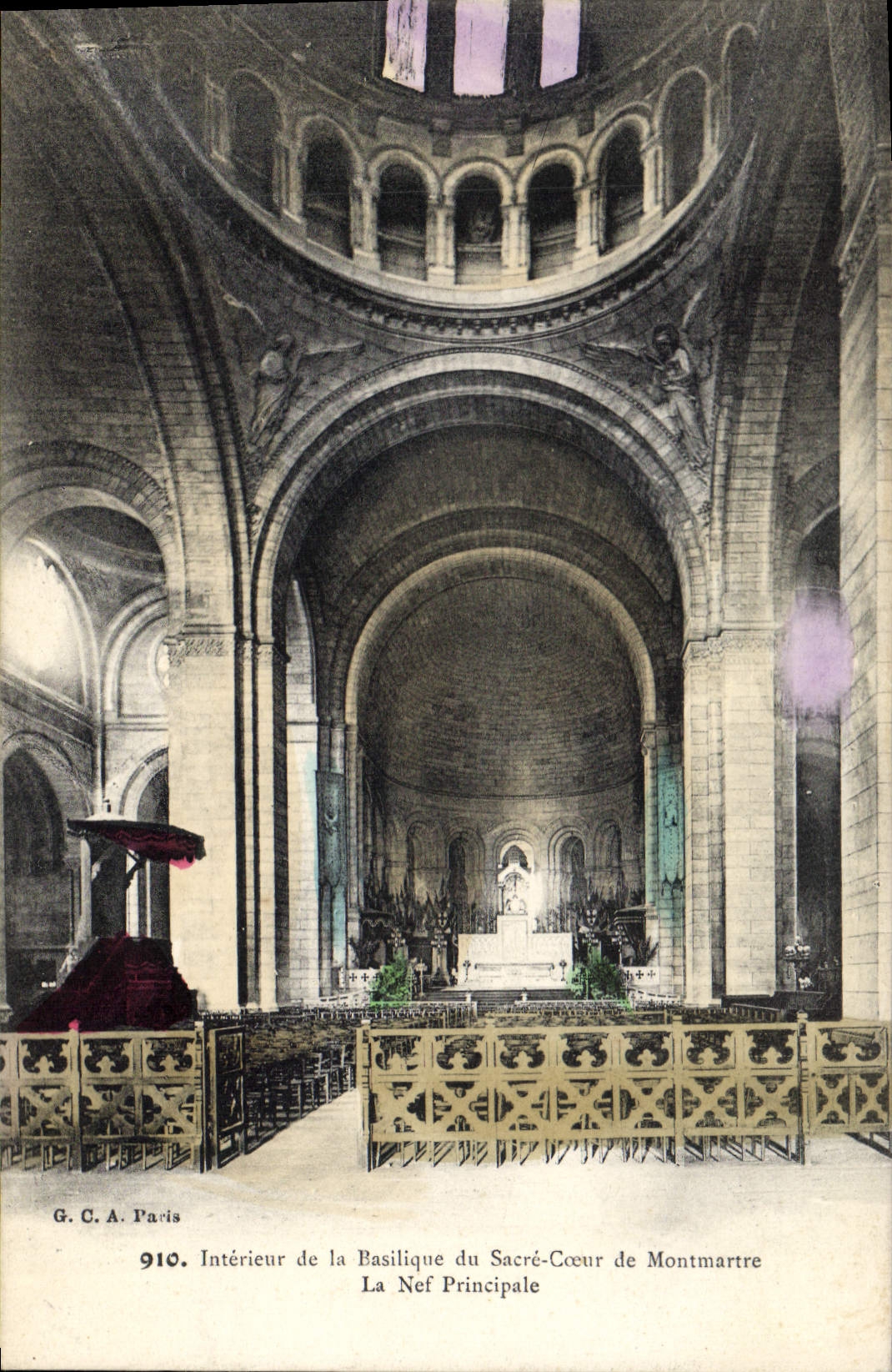 CPA Interieur de la Baslique du Sacre Coeur de Montmartre La Nef Principale