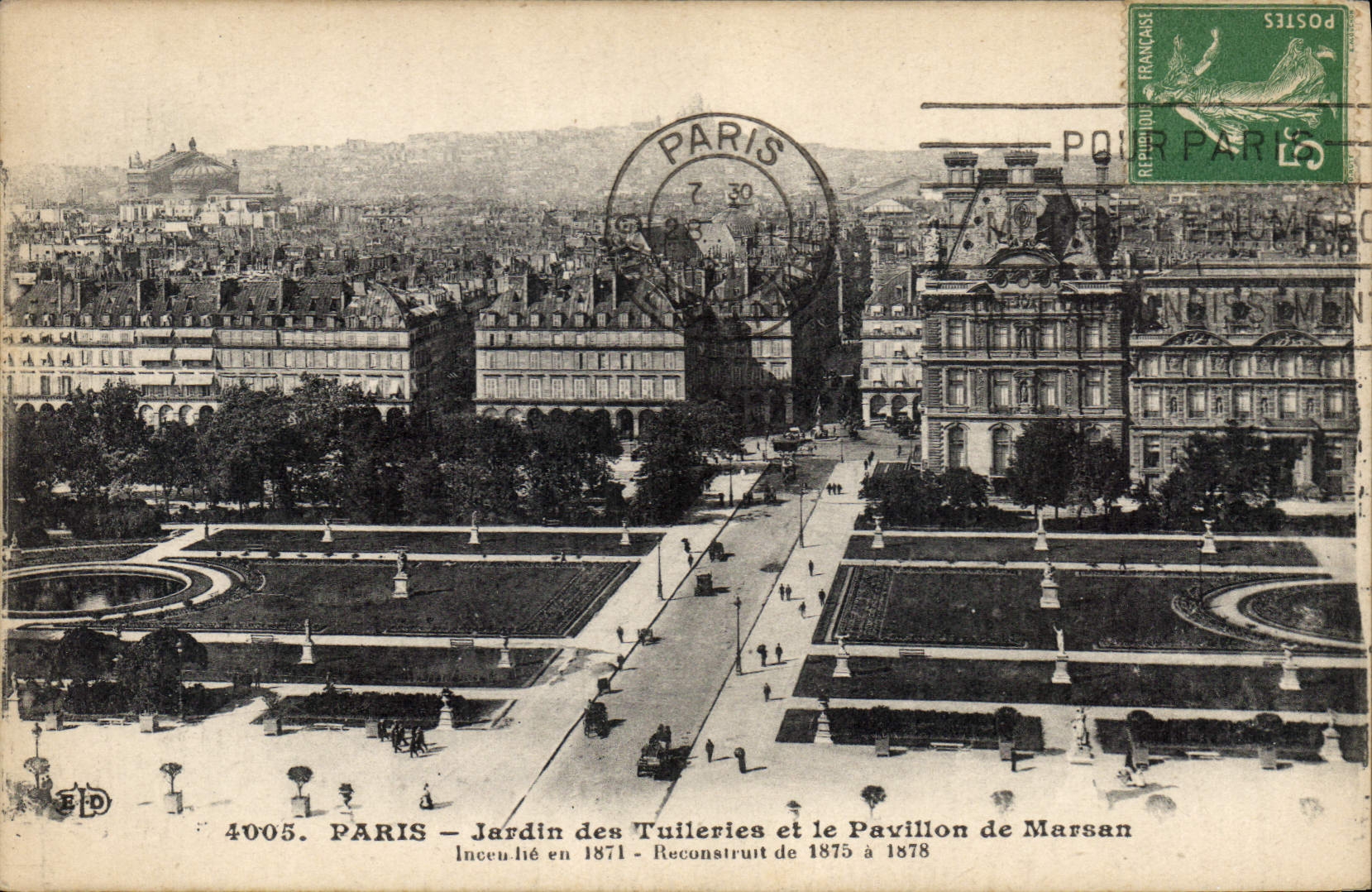 CPA Paris Jardin des Tuileries et le Pavillon de Marsan 