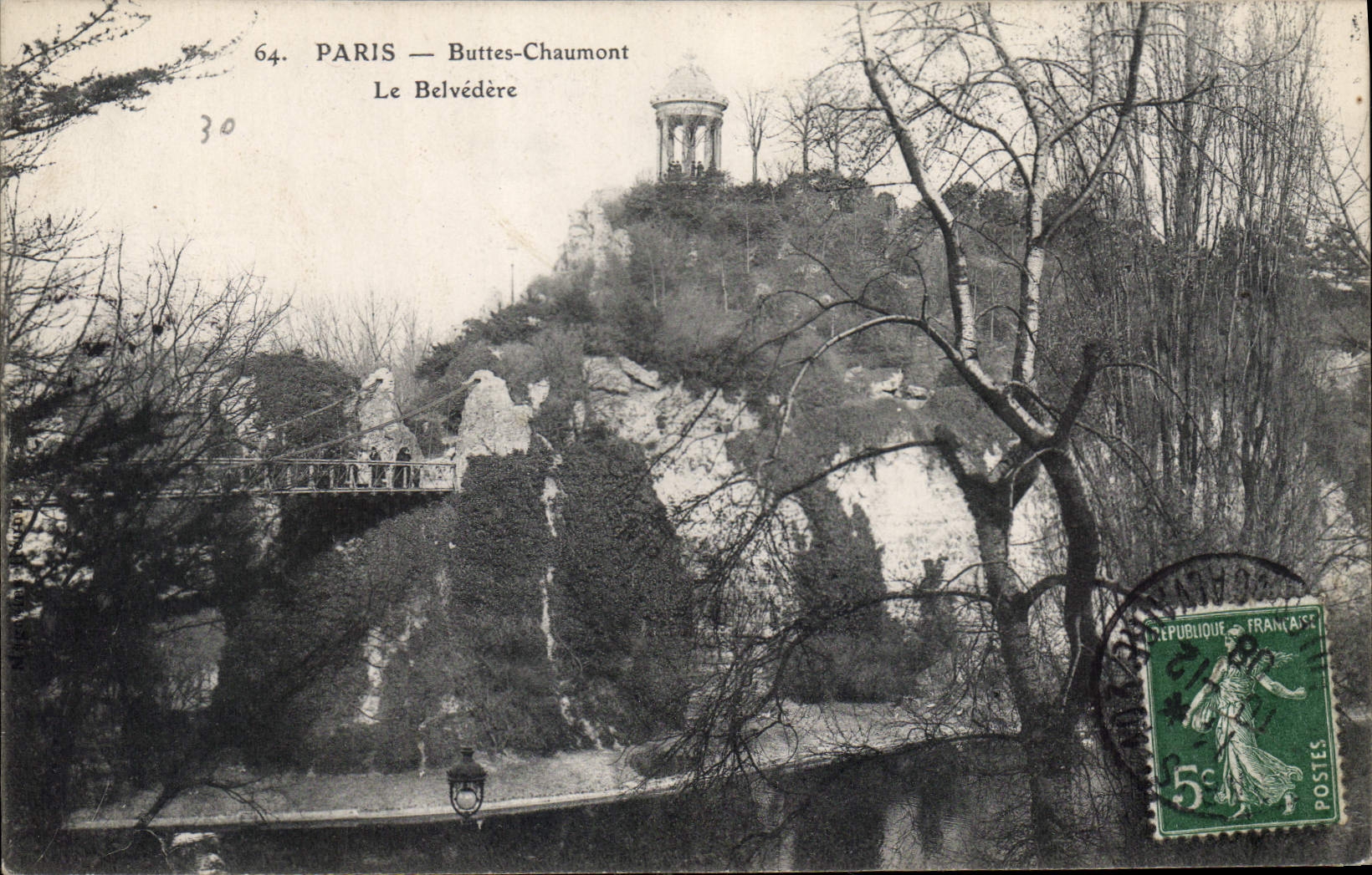 CPA Paris Buttes Chaumont Le Belvedere 