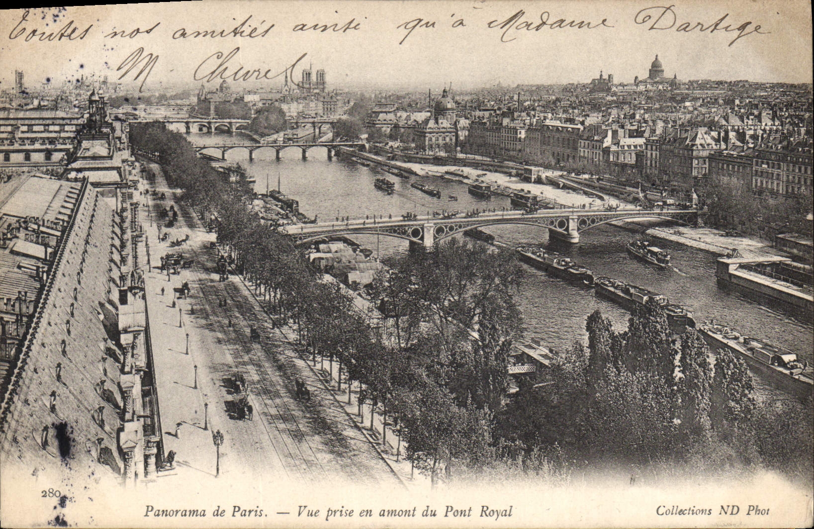 CPA Panorama de Paris Vue prise en amont du Pont Royal