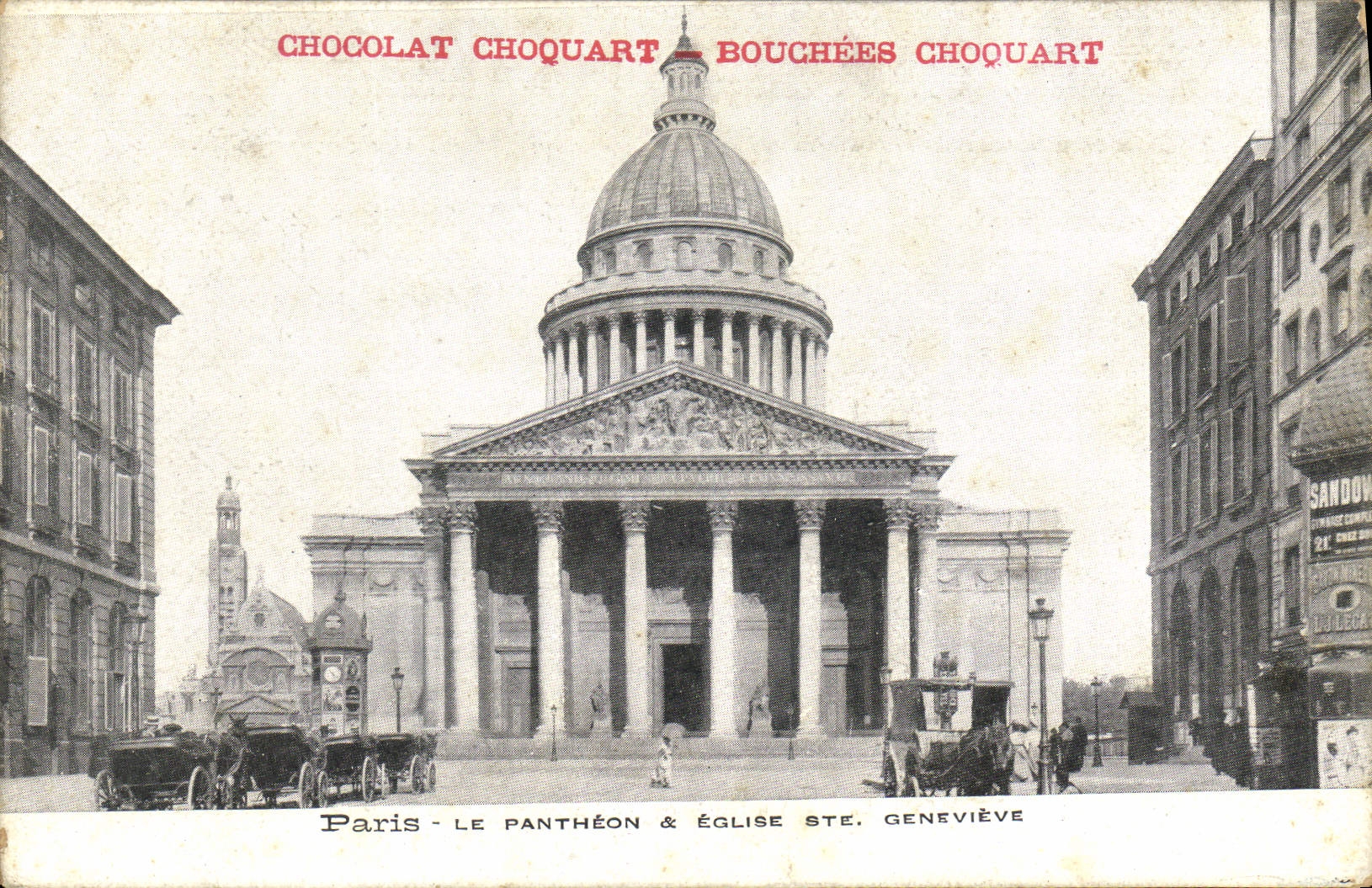 CPA Chocolat Paris Le Pantheon et Eglise Ste Genevieve 