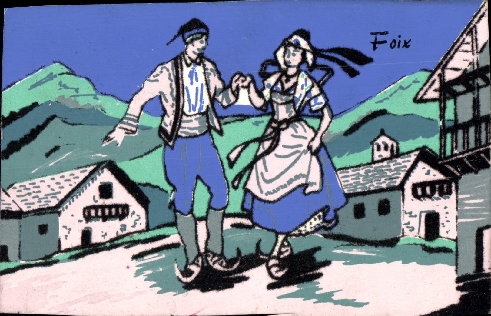 CPA Folklore Foix