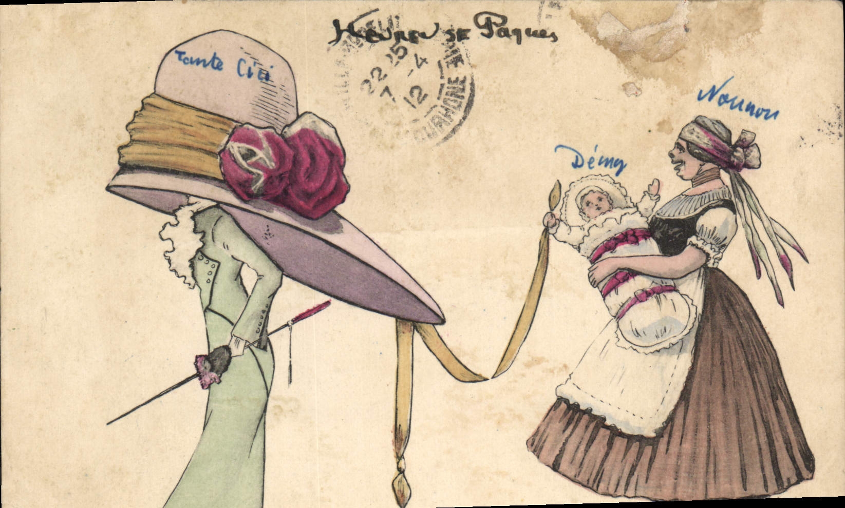 CPA Fantaisie Chapeau Bebe Enfant