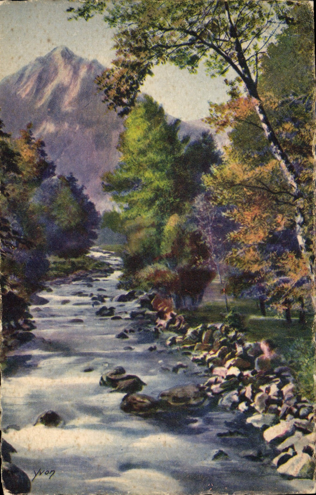 CPA La Douce France Les Pyrenees Cauterets Le Peguere et le Gave 