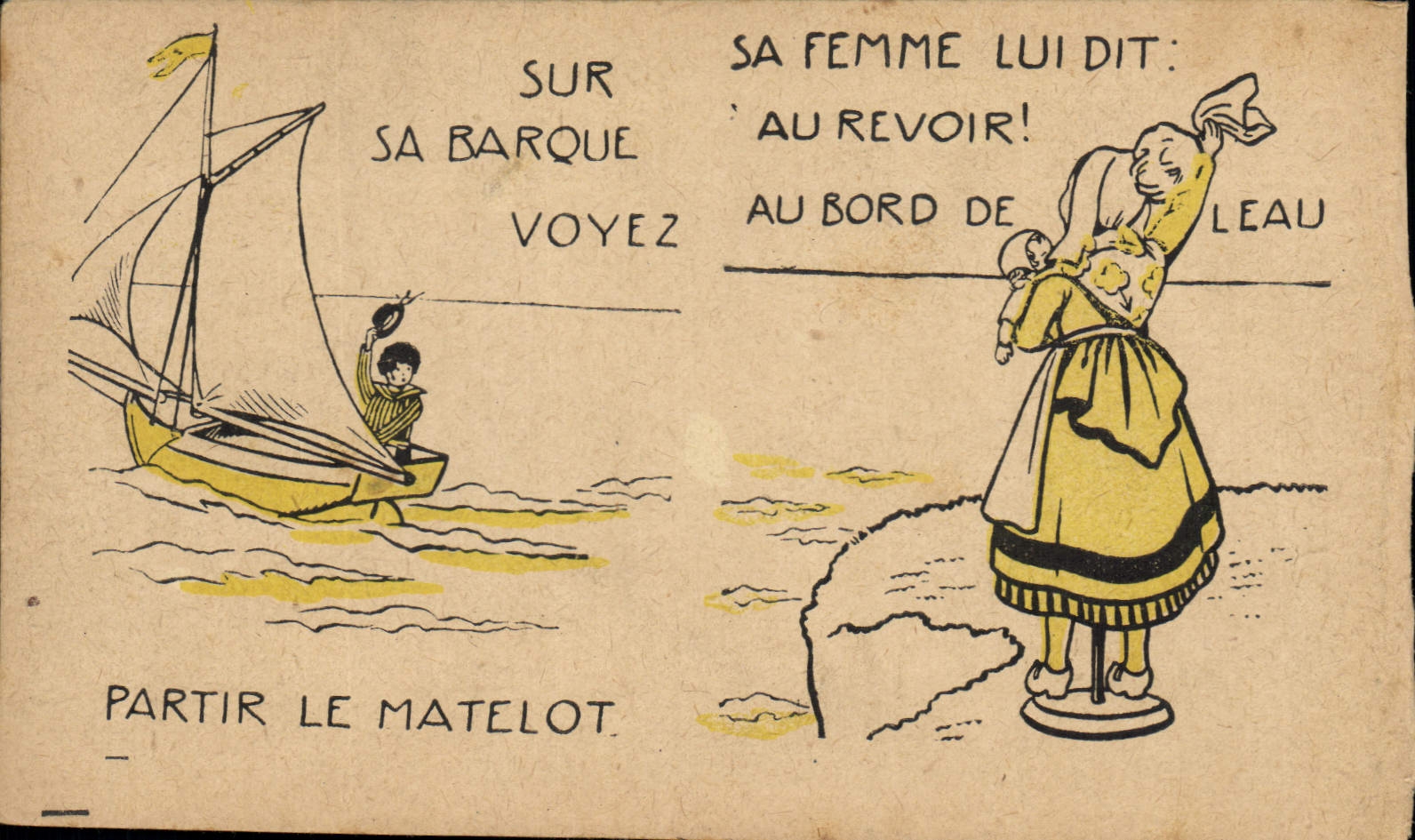 CPA Sur le Barque Voyez Matelot