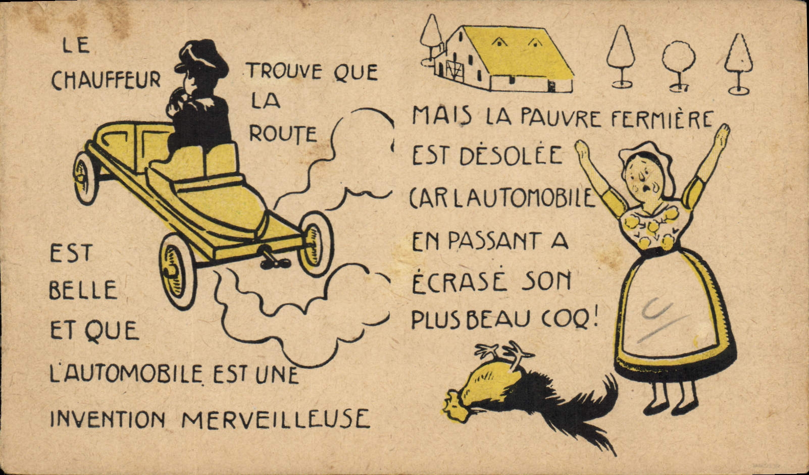 CPA Est Belle et que Lautomobile est une invention Merveilleuse 