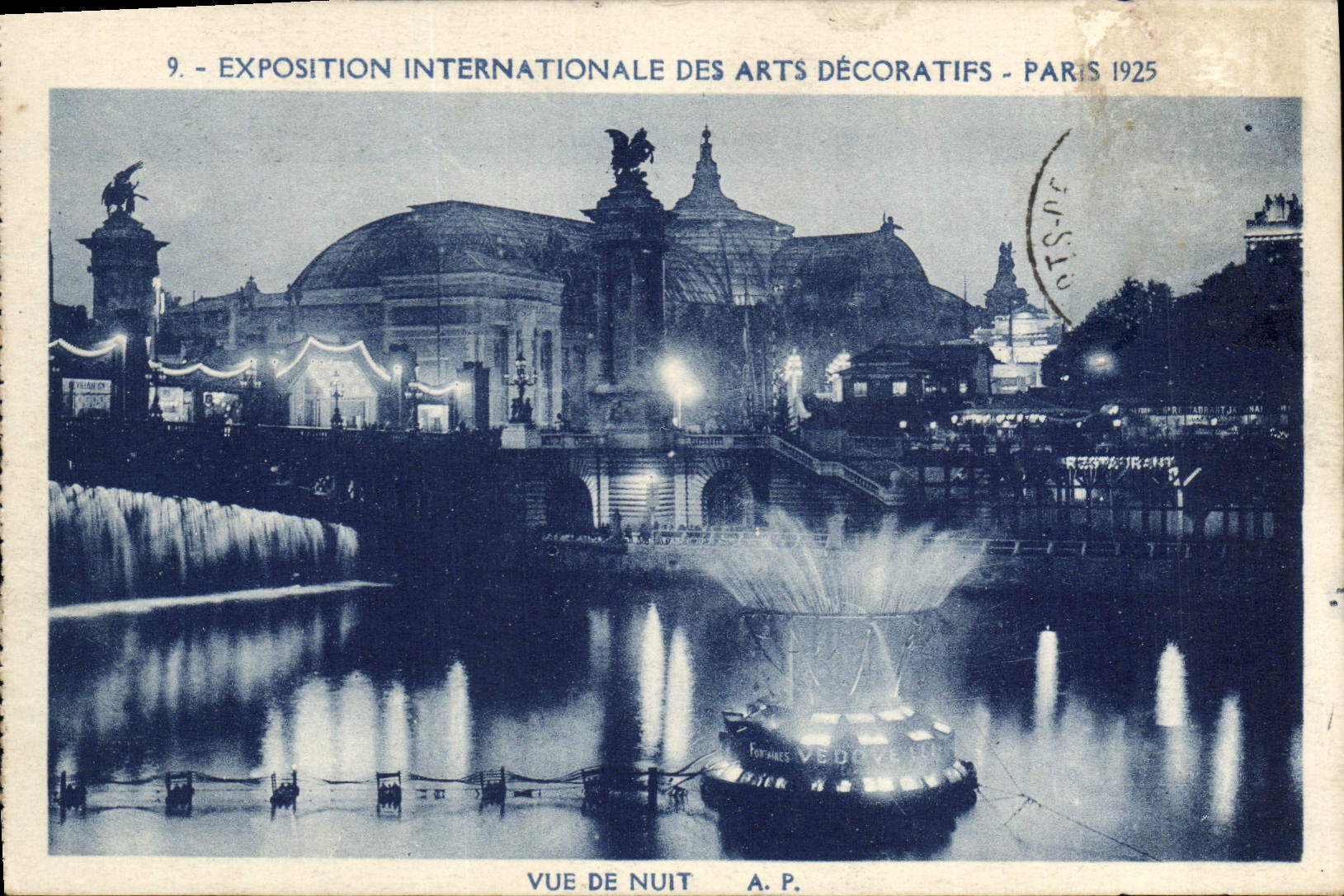 CPA Exposition Internationale des Arts Decorateifs Paris Vue de Nuit