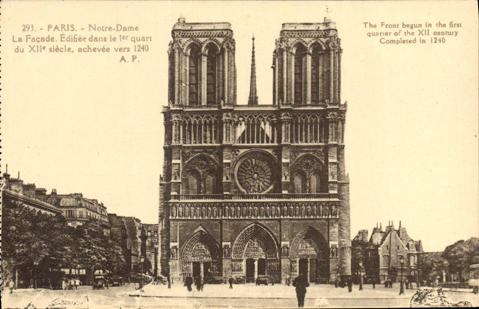 CPA Paris Notre Dame La Facade