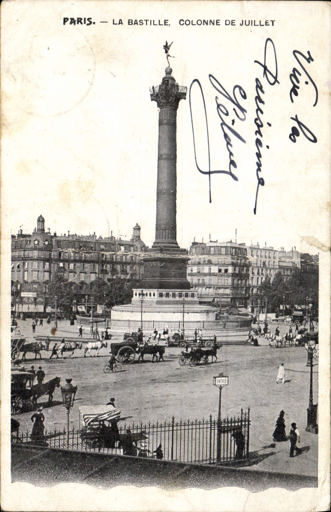 CPA Paris La Bastille Colonne d Jullet 