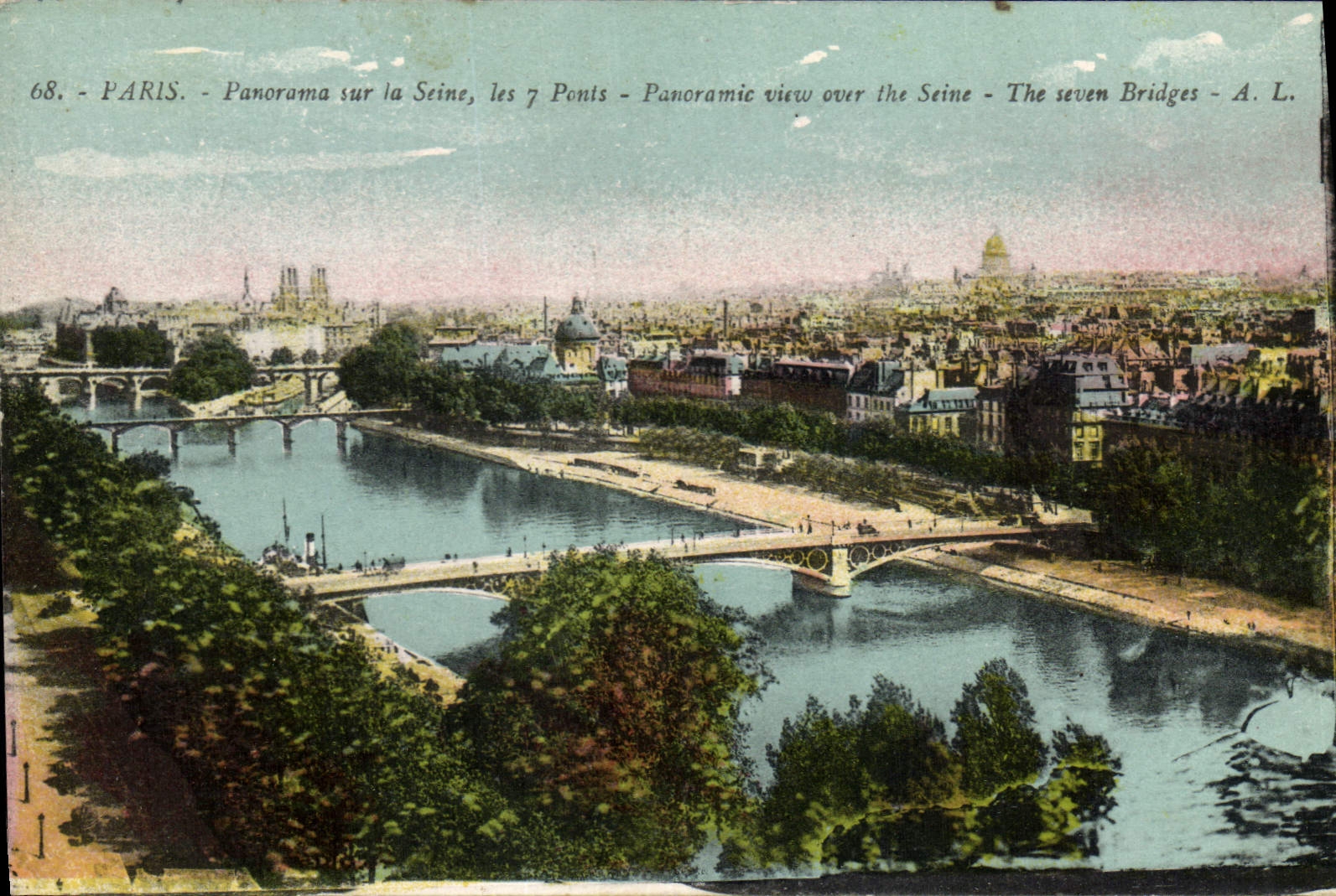 CPA Paris Panorama sur la Seine