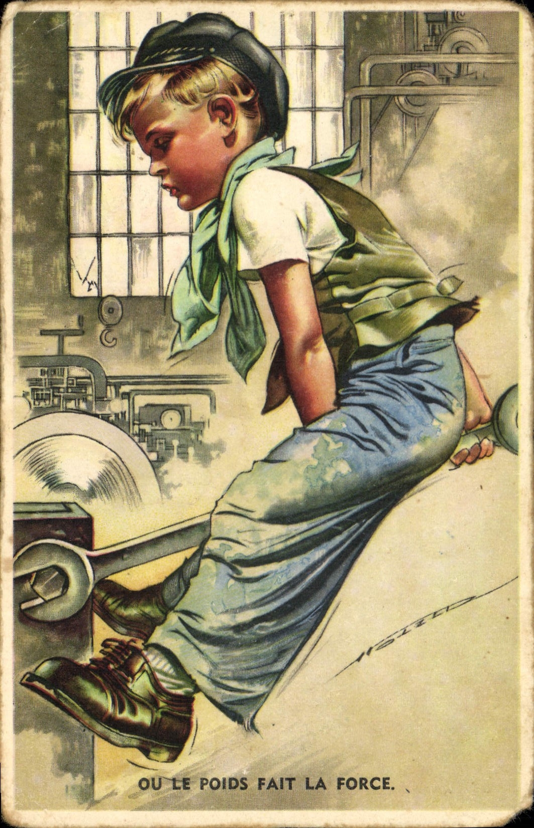 CPA Ou Le Poids fait la Force 