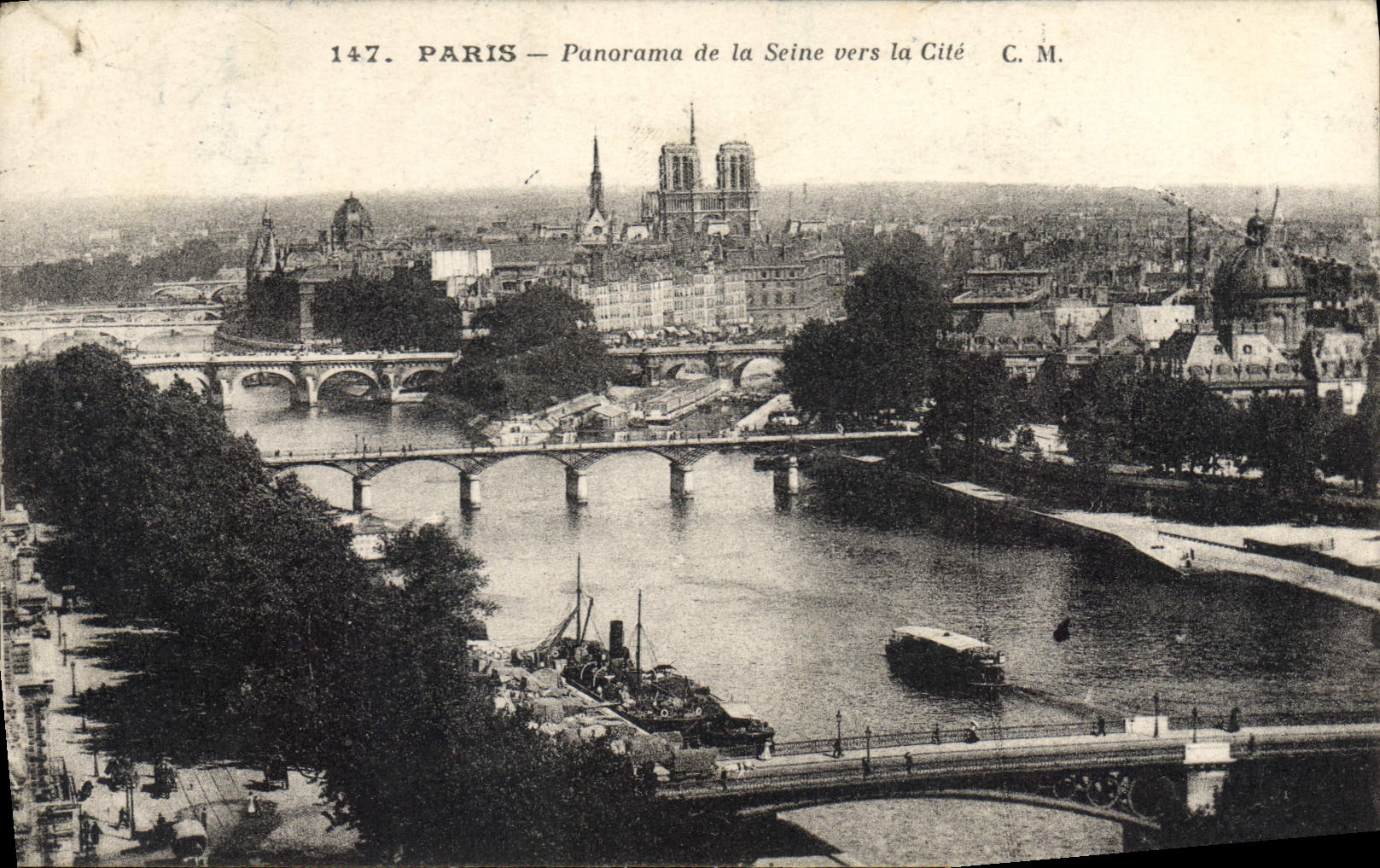 CPA Paris Panorama de la Seine vers la Cite