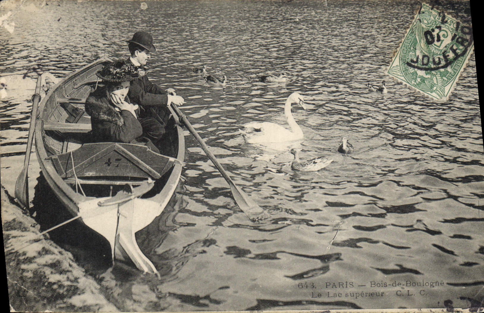 CPA Paris Bois de Boulogne Le Lac Bateau Cygne