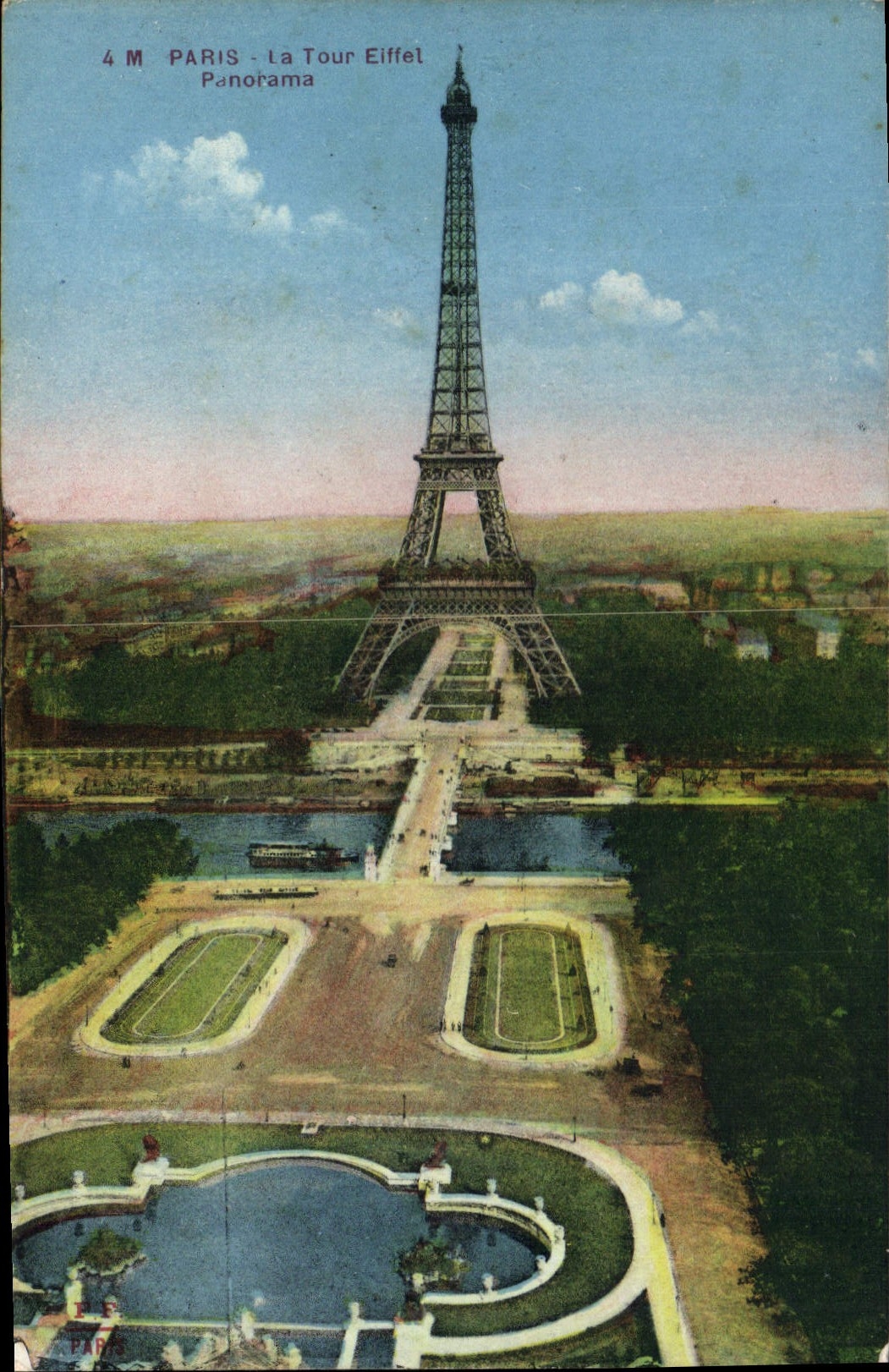 CPA Paris La Tour Eiffel Panorama 