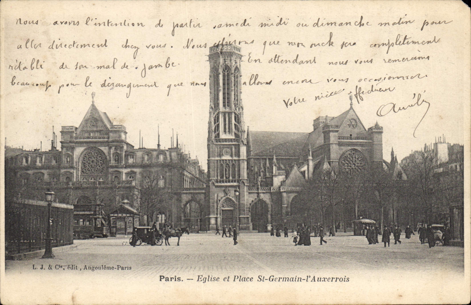 CPA Paris Eglise et Place St Germain l'Auxerrois