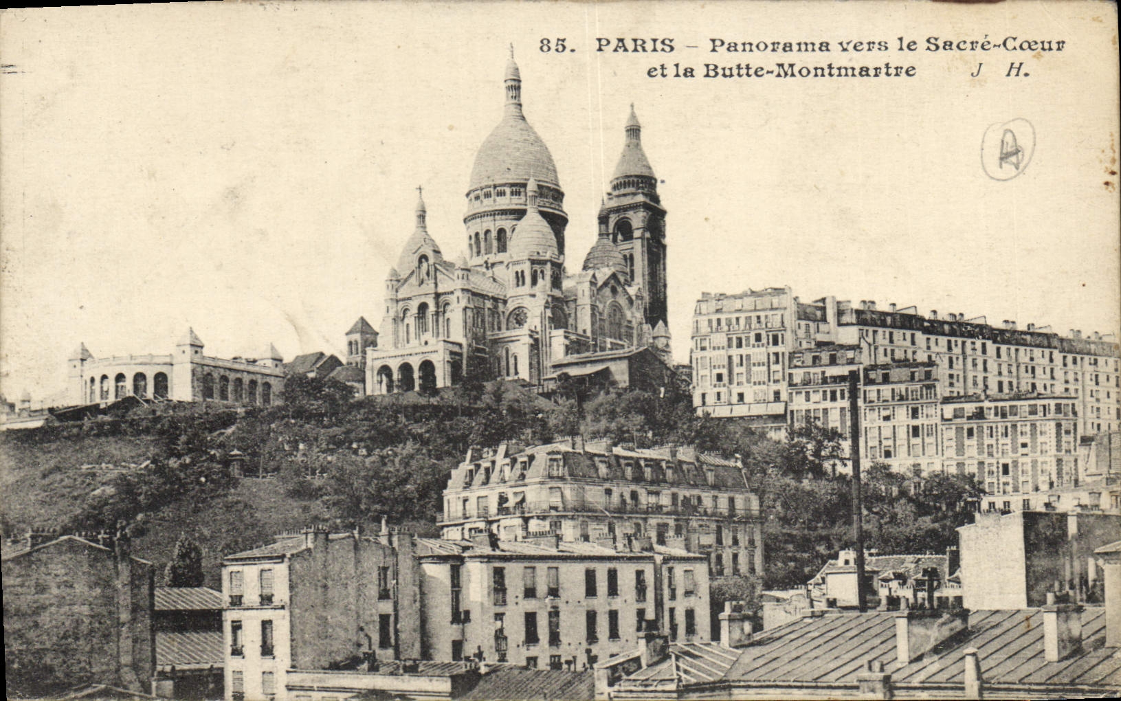 CPA Paris Panorama vers le Sacre Coeur et la Butte Montmartre