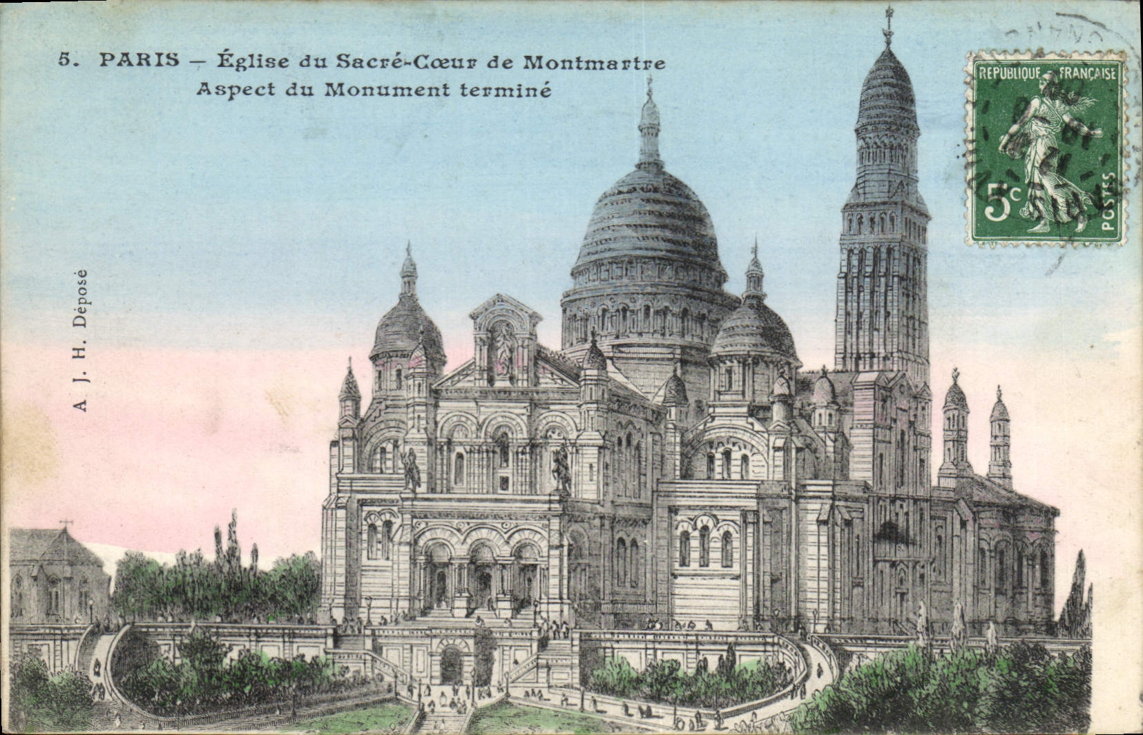 CPA Paris Eglise du Sacre Coeur de Montmertre aspect du Monument termine