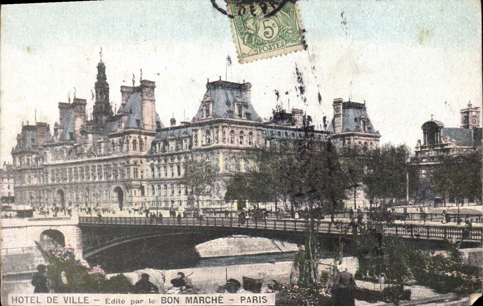 CPA Hotel de Ville Edite par le Bon Marche Paris