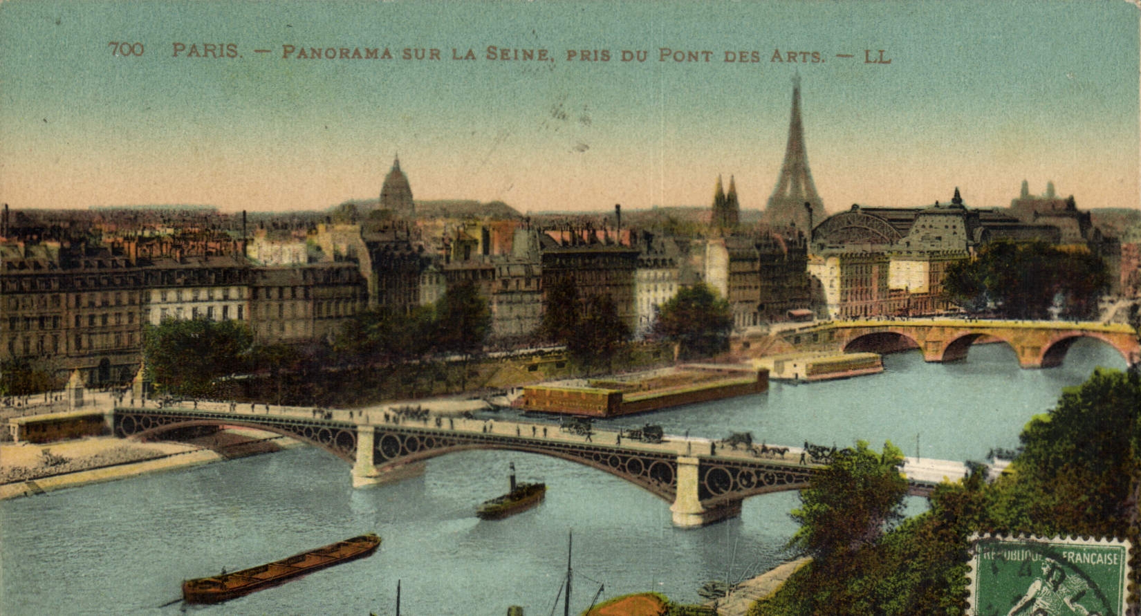CPA Paris Panorama sur la Seine pris du Pont des Arts