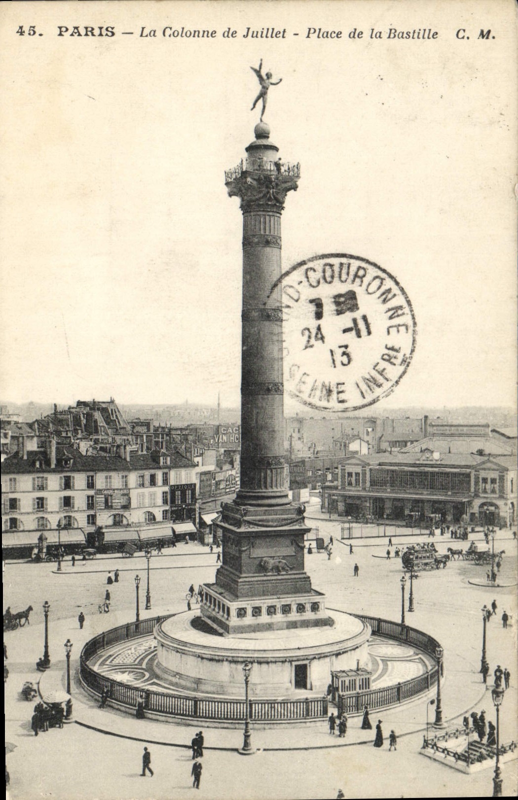 CPA Paris La Colonne de Juillet Place de la Bastille