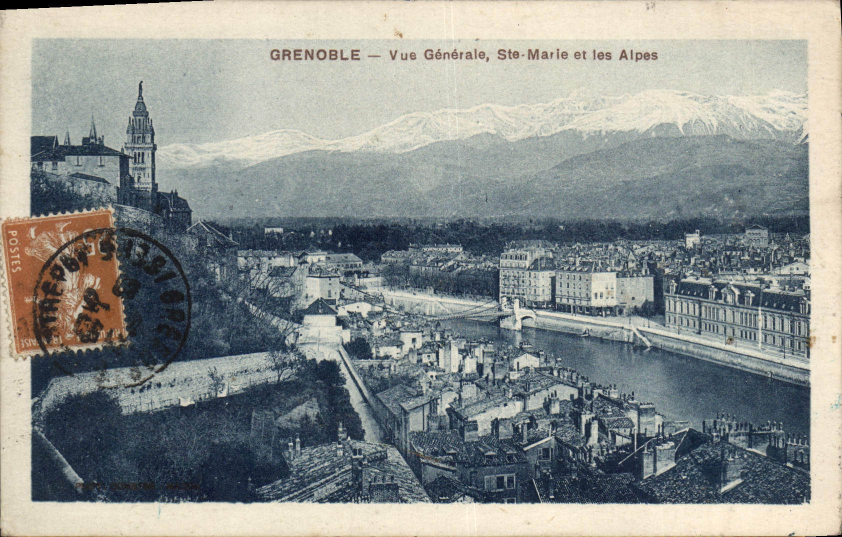 CPA Grenoble Vue generale Ste Marie et les Alpes 