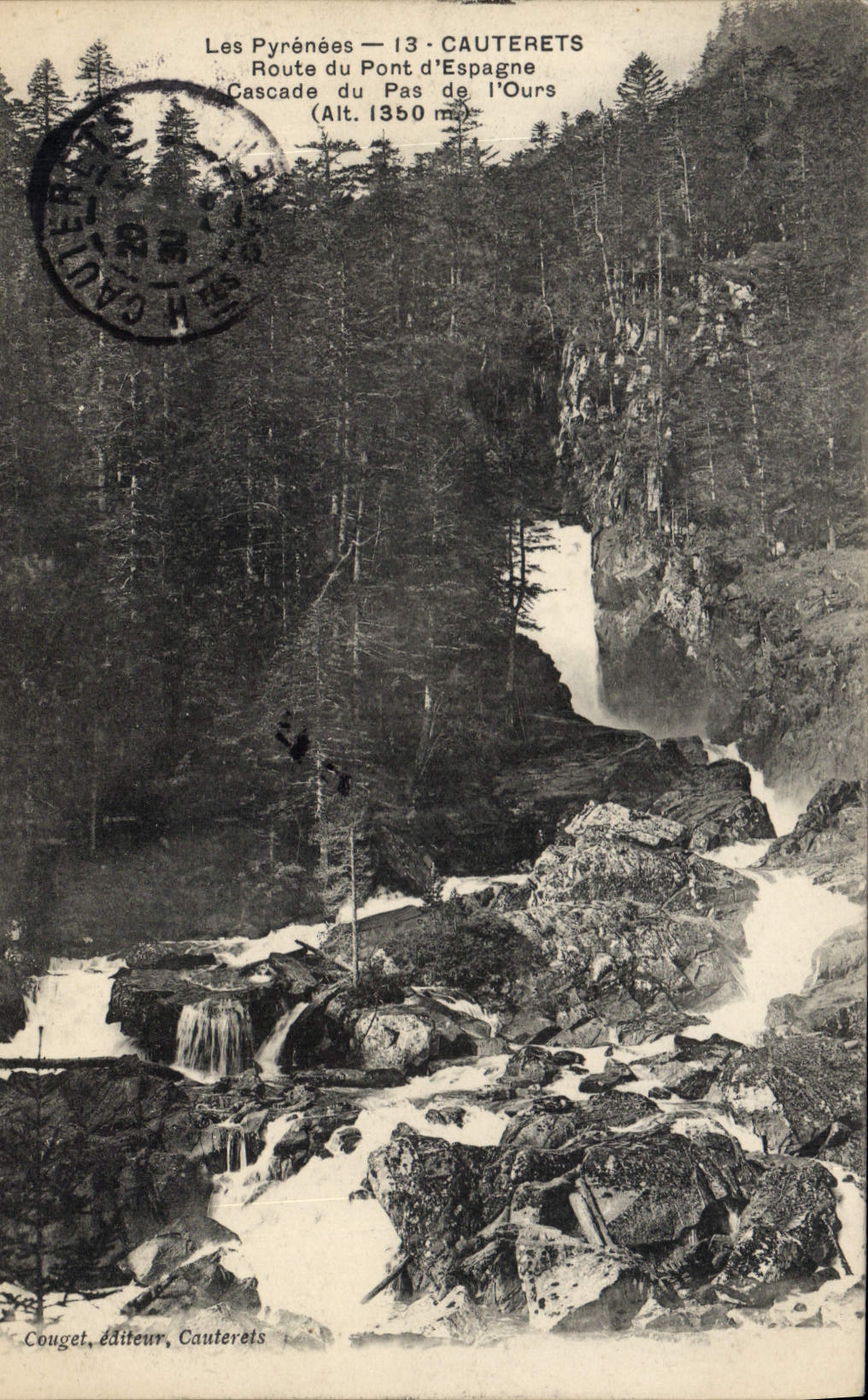CPA Les Pyrenees Cauterets Route du Pont d'Espagne Cascade du Pas de l'Ours 