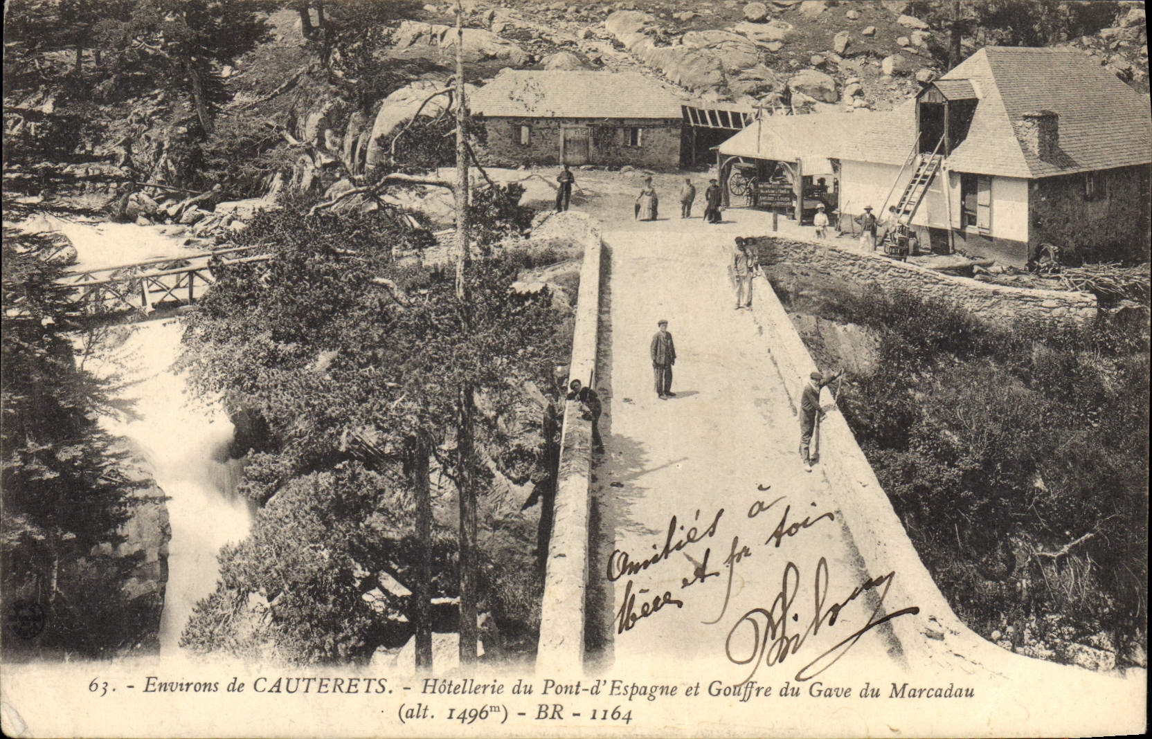 CPA Environs de Cauterets Hotellerie du Pont d'Espagne et Gouffre du Gave du Marcadau 