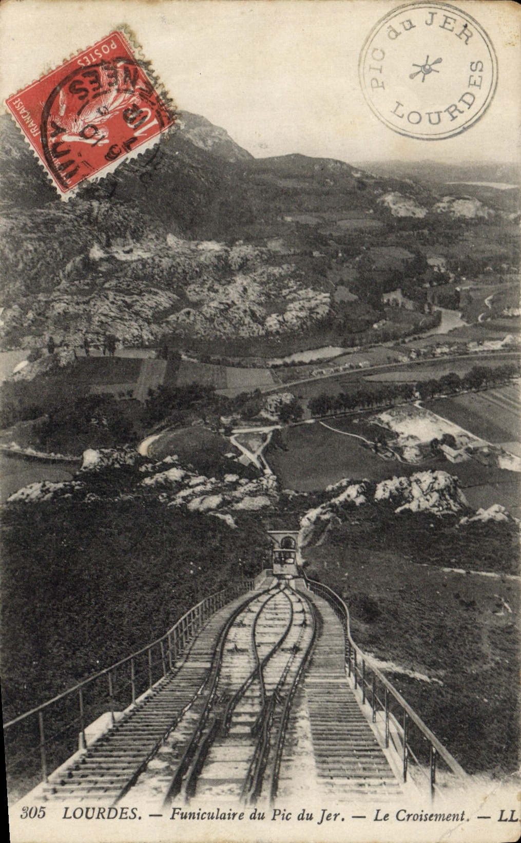 CPA Lourdes Funiculaire du Pic du Jer Le Croisement 