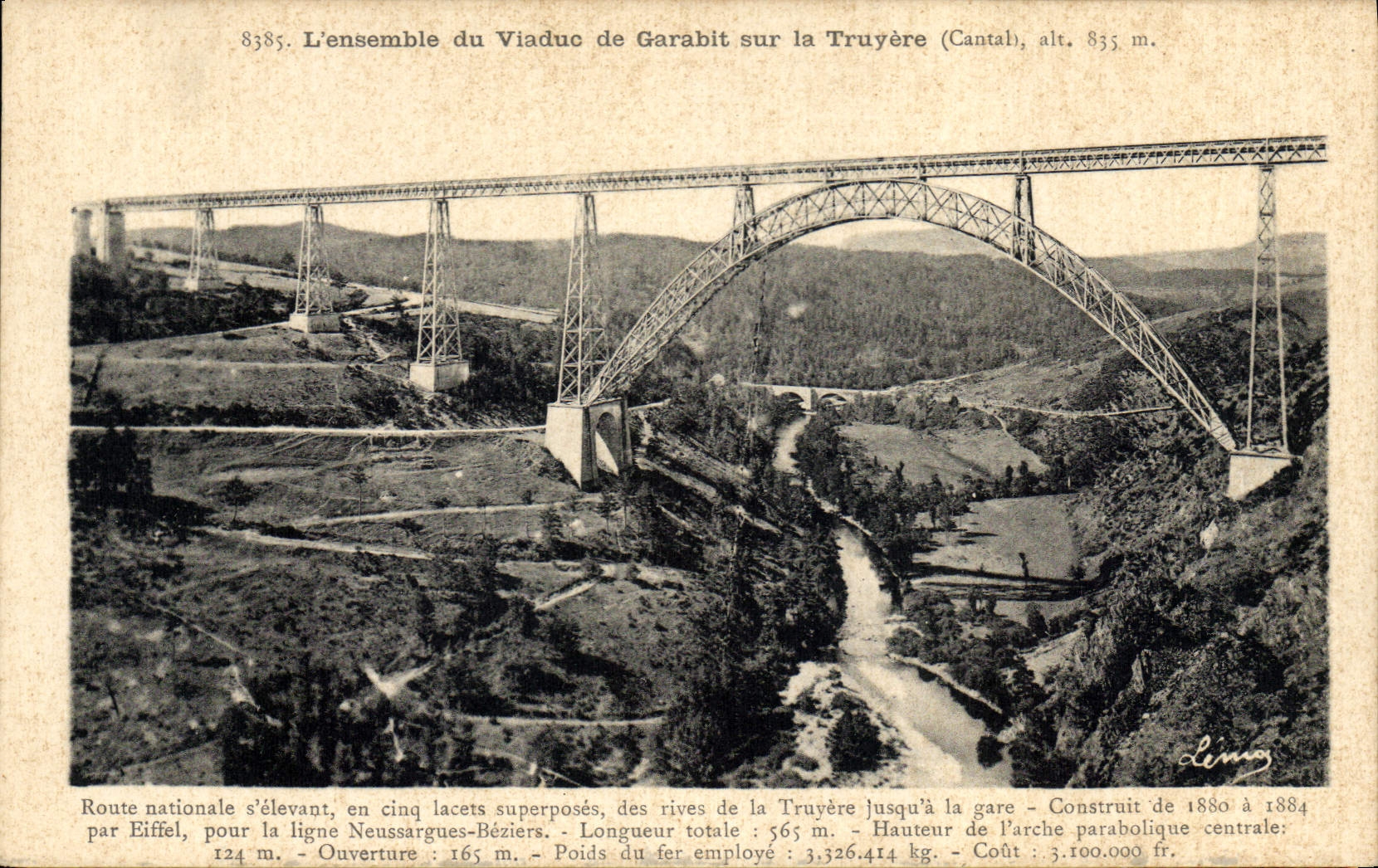 CPA L'Ensemble du Viaduc de Garabit sur la Truyere Cantal 