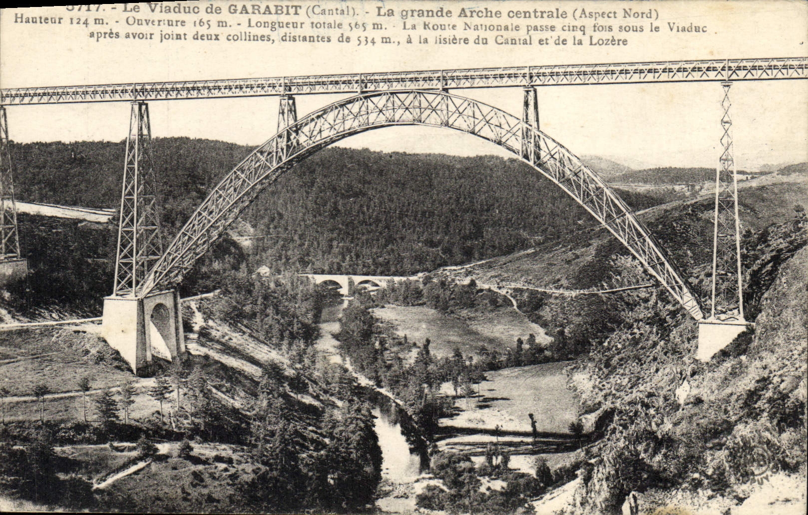CPA Le Viaduc de Garabit Cantal La grande Arche Centrale Aspect Nord