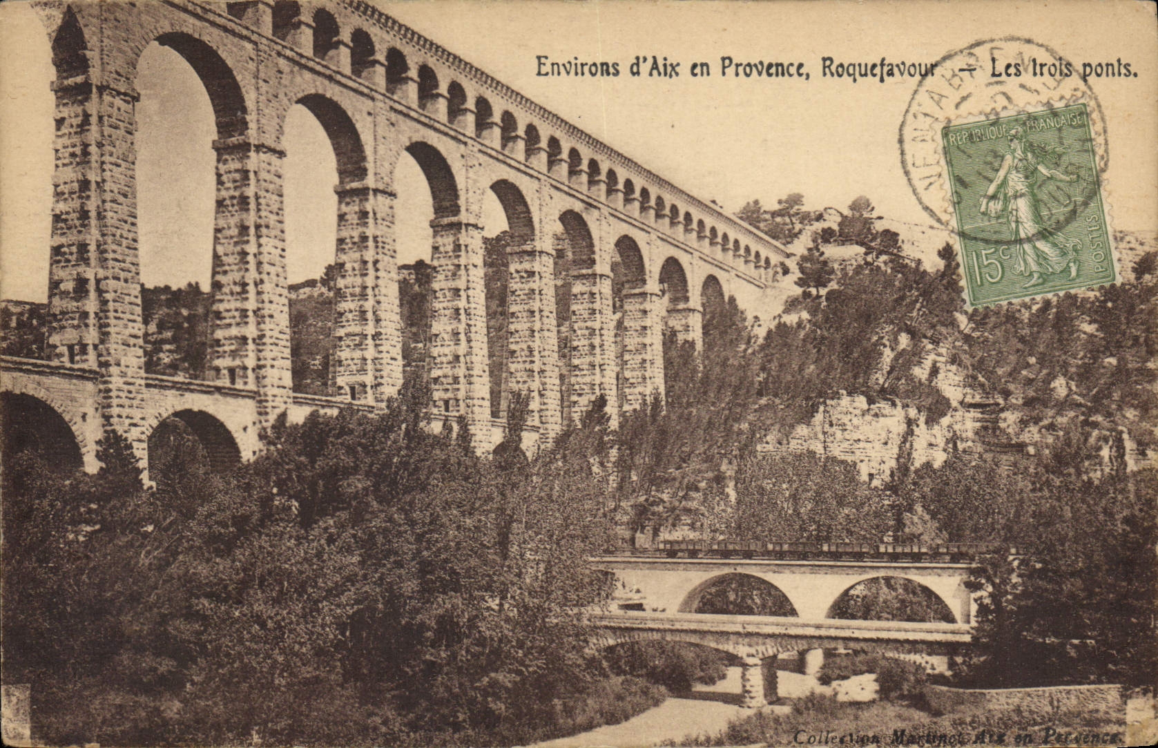 CPA Environs d'Aix en Provence Roquefavour Les Trois Ponts 