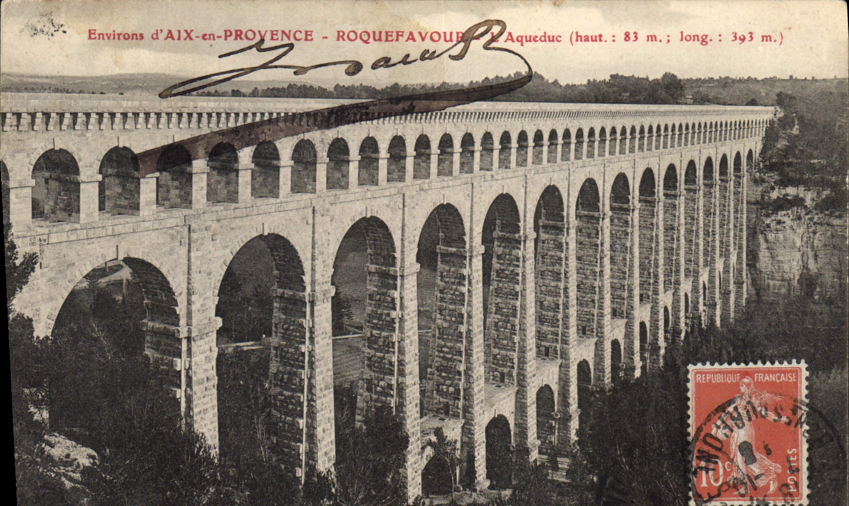 CPA Environs d'Aix en Provence Roquefavour L'Aqueduc