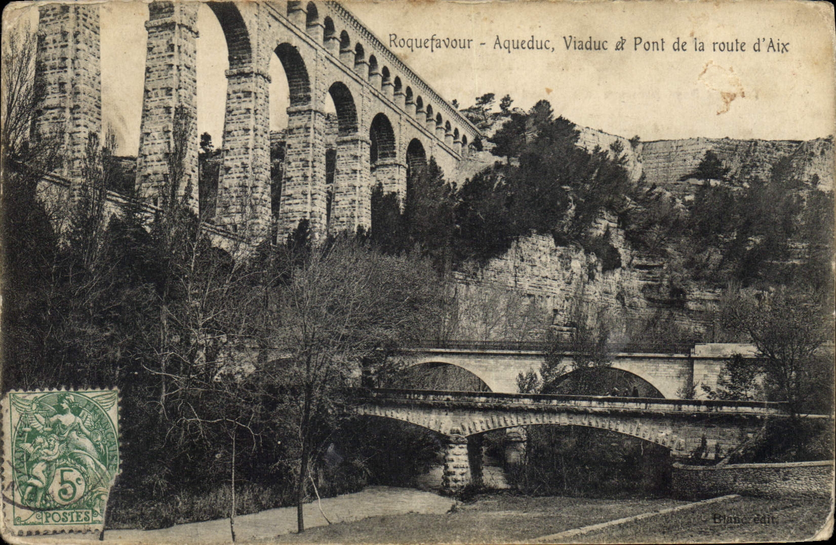 CPA Roquefavour Aqueduc Viaduc a Pont de la route d'Aix